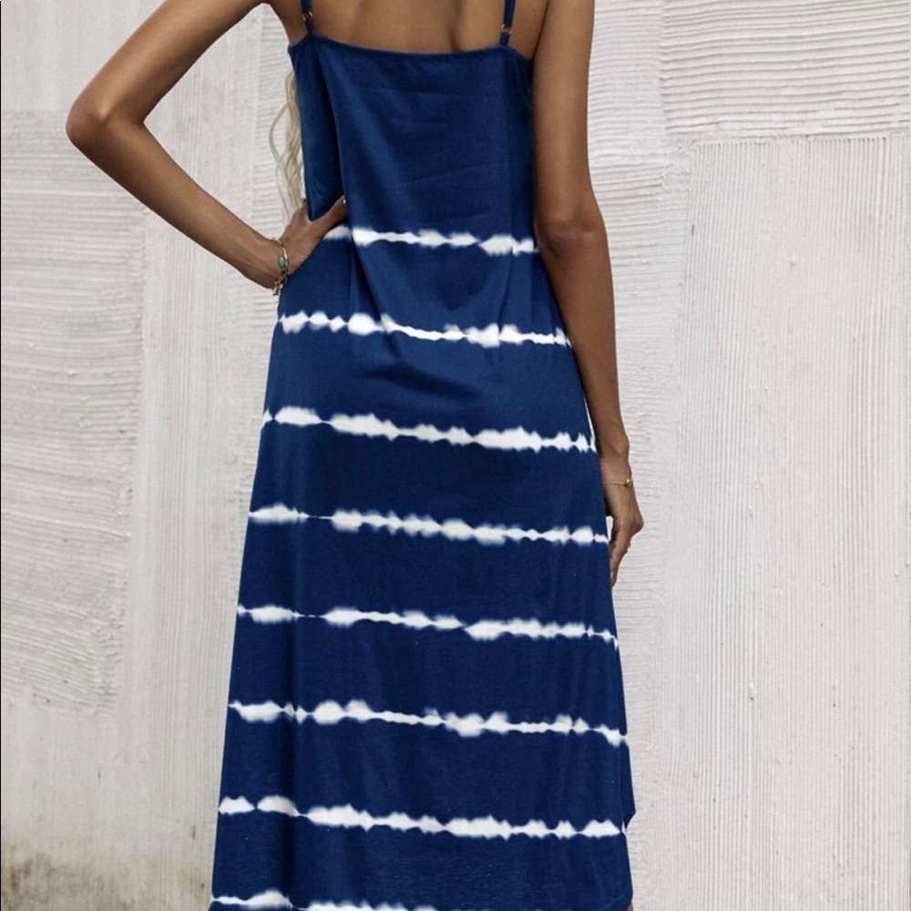 New Striped cami dress. Navy blue and white striped